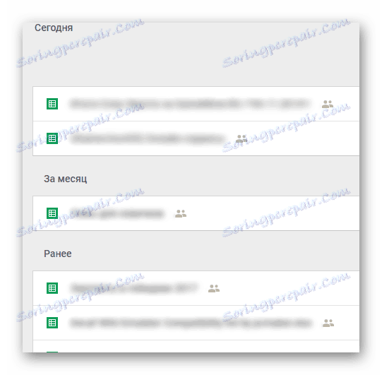 Збережені проекти на Google Таблиці