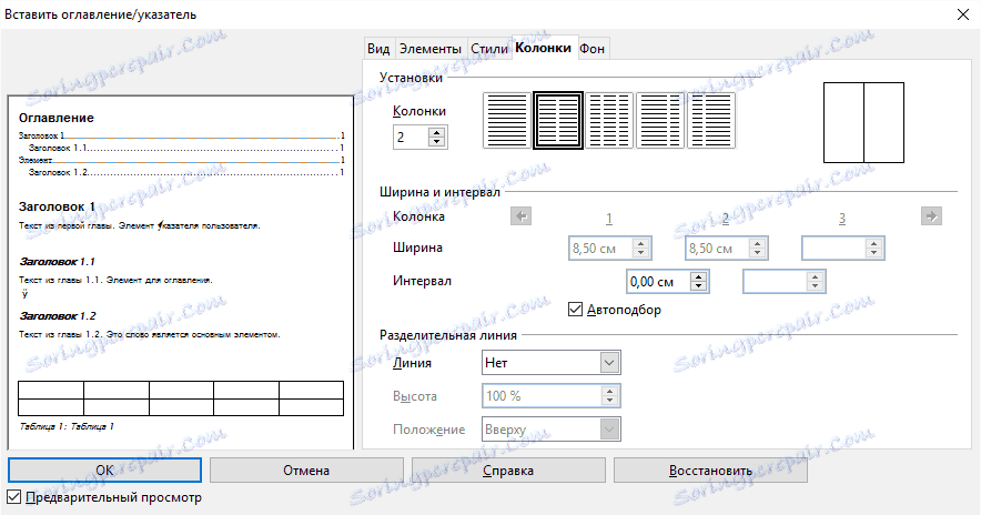OpenOffice Writer. Vstavite kazalo. Zvočniki