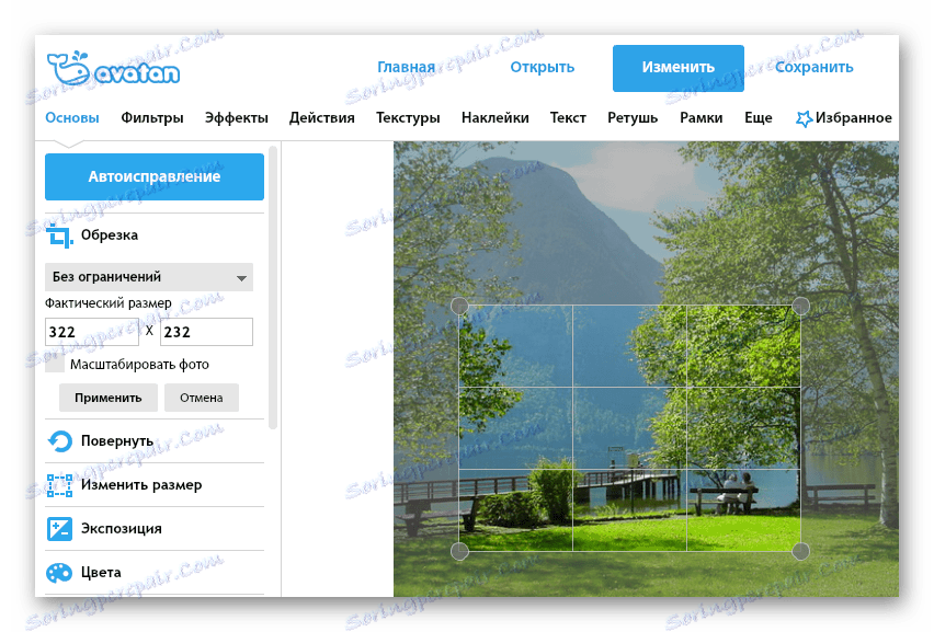 Orezanie fotografií pomocou online služby Avatan
