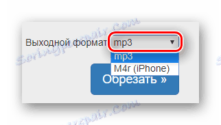 Списък с избираеми параметри за запазване на звука на уебсайта на Audiotrimmer
