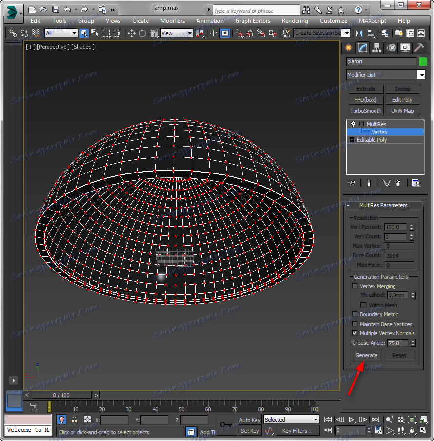 Zmanjšajte število poligonov v 3ds Max 4