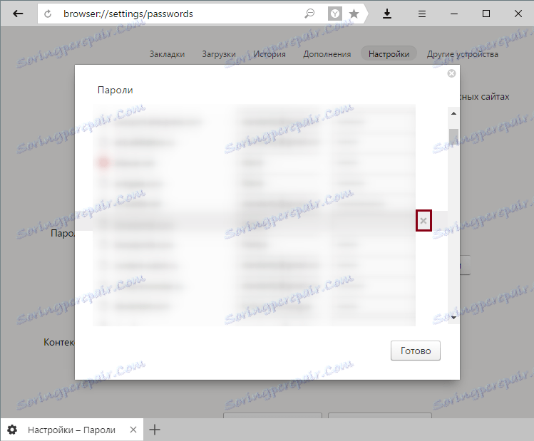 Správa hesiel v službe Yandex.Browser