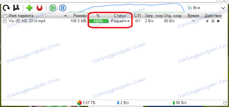 Dokončenie sťahovania obsahu v uTorrent easy client pre Opera