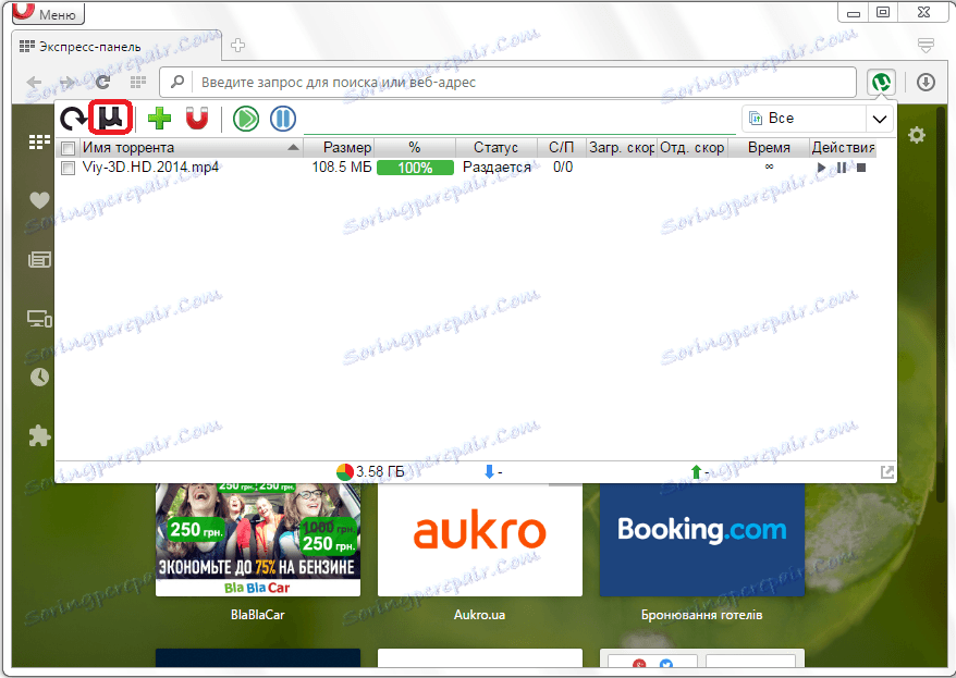 Prepnite rozhranie v uTorrent easy client pre Opera
