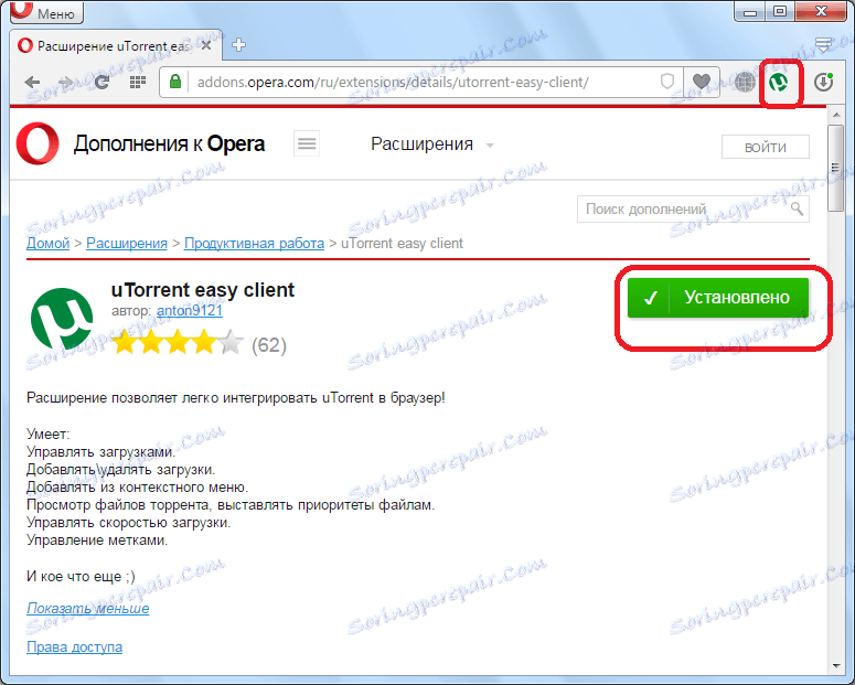 Dokončenie rozšírenia uTorrent easy client pre Opera