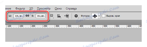 عرض وارتفاع الشكل في Photoshop