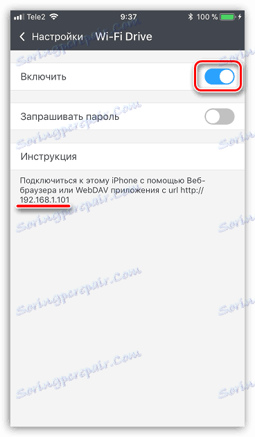 Povolení synchronizace WiFi v dokumentech 6