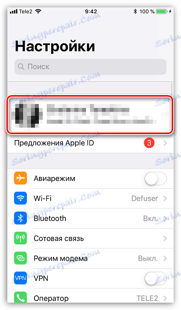 Apple ID nastavení v iPhone