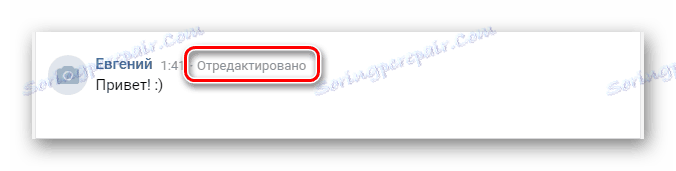 Úspešne upravená správa na mobilnom webe VKontakte