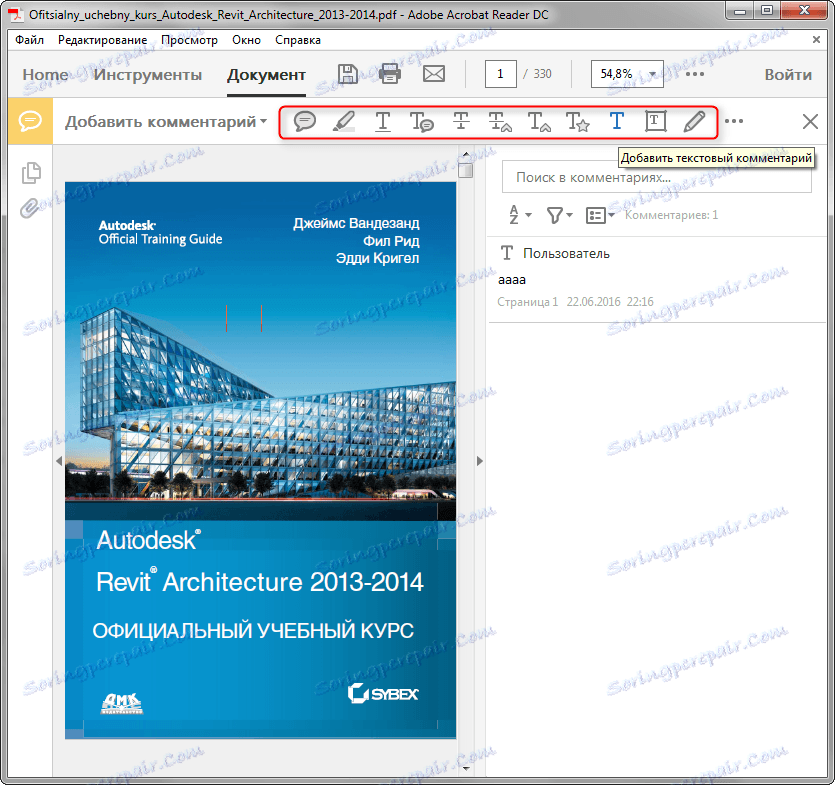 Text v programe Adobe Reader
