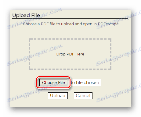 Načítanie dokumentu PDFEscape online služba