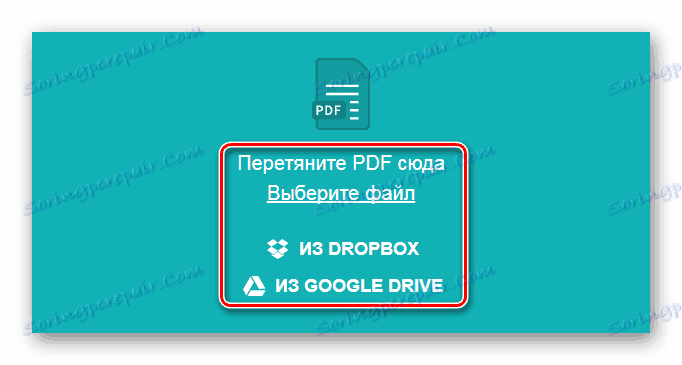 Prenos dokumenta v spletno storitev SmallPdf