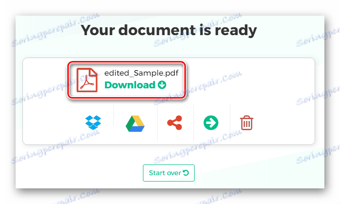 Завантаження обробленого файлу Онлайн-сервіс Sejda
