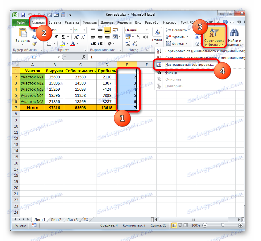 Přejít na vlastní třídění v aplikaci Microsoft Excel