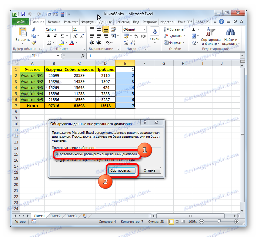 Rozšiřte vybraný rozsah pomocí dialogového okna v aplikaci Microsoft Excel