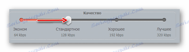 Klizač audio kvalitete na online-audio-converter.com