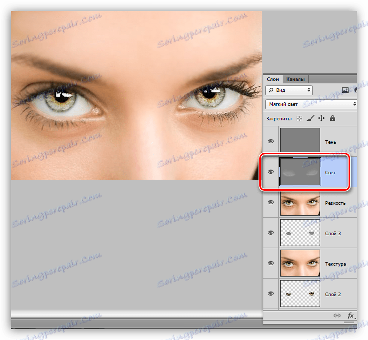Klarowanie obszarów za pomocą narzędzia Clarity w celu wzmocnienia głośności podczas przydzielania oczu w programie Photoshop
