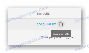 Ikona za kopiranje okrnjenega URL-ja na GoogleLearShortener