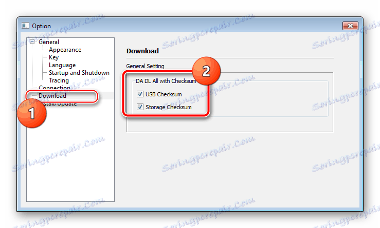 Explay Fresh SP Flash Tool Налаштування - USB Checksum, Storage Checksum