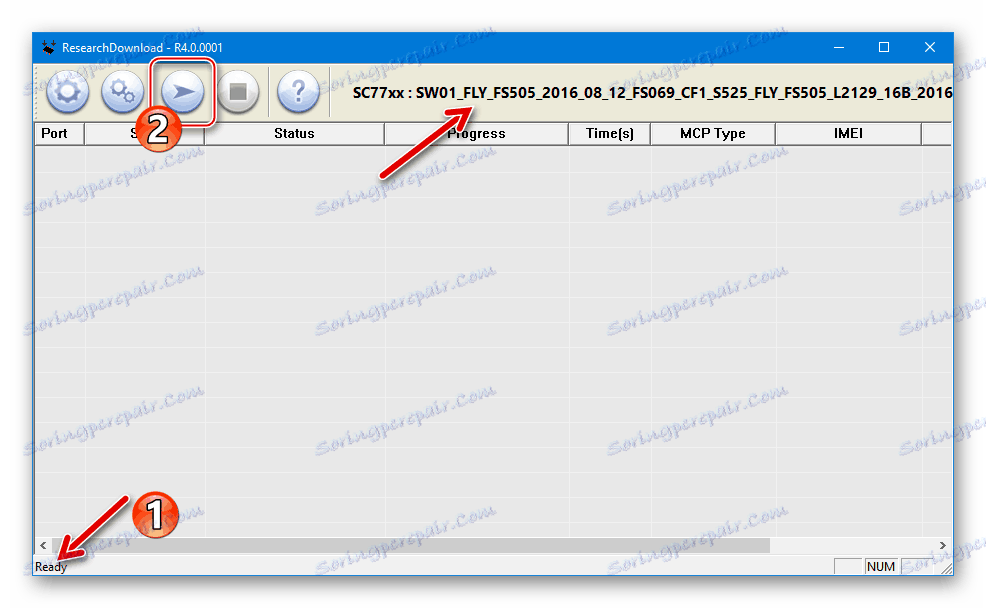 Fly FS505 Nimbus 7 прошивка загружена в ResearchDownload, начало установки