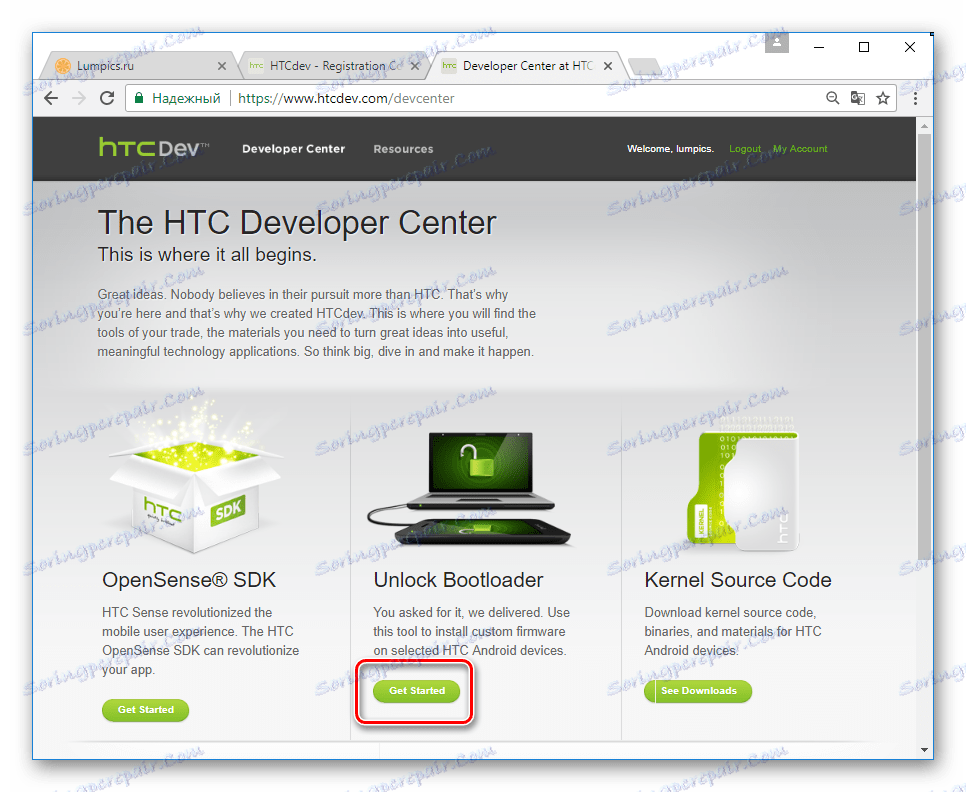 HTC One X Otključaj boot loader HTCDev otključavanje GetStarted