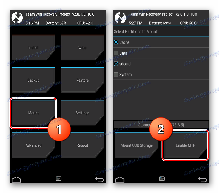 HTC One X (S720e) TWRP для оф прошивки монтирование разделов