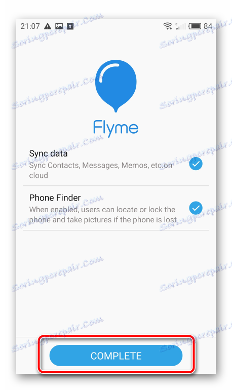 Meizu M2 Poznámka: Pridaný účet Flyme