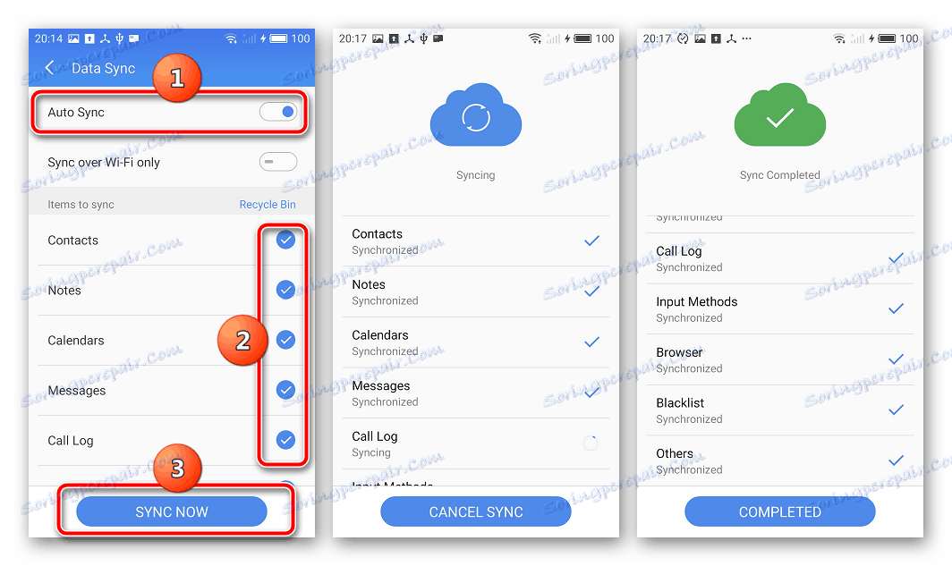 Meizu M2 Poznámka: Pokročilá synchronizácia dát - dokončená