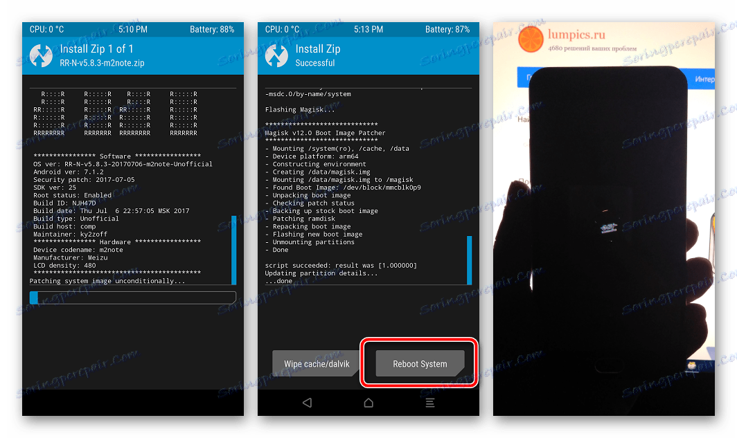 Meizu M2 Note прошивка в TWRP и запуск кастомного Андроид 7