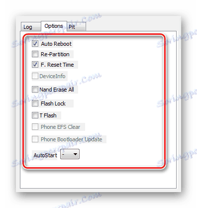 Odin opcija kartica za više datoteka firmware