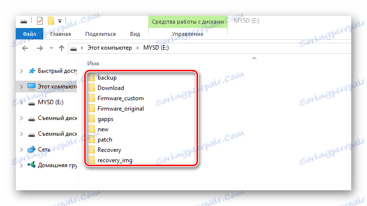 Место мапе ТВРП на меморијској картици