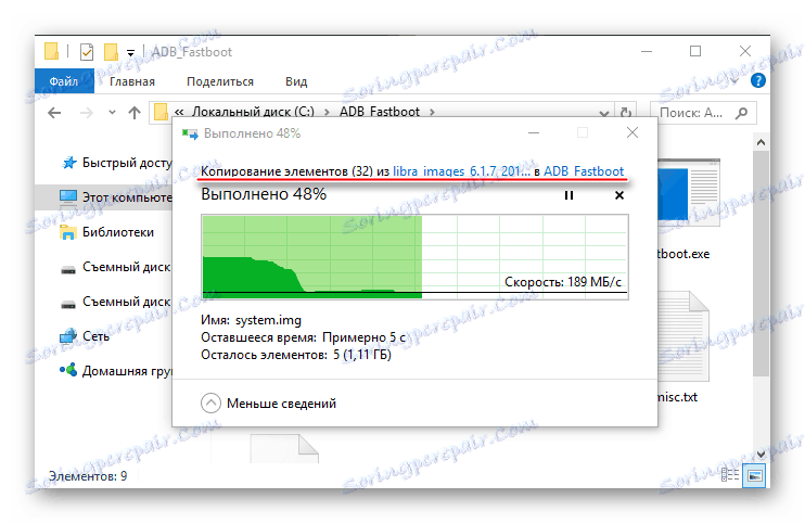 Firmware Xiaomi Mi4c putem Fastboot kopiranja firmware datoteka u mapu s fastboot