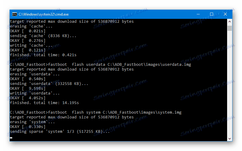 Xiaomi Mi4c firmware kroz Fastboot prijenos datoteka napredak