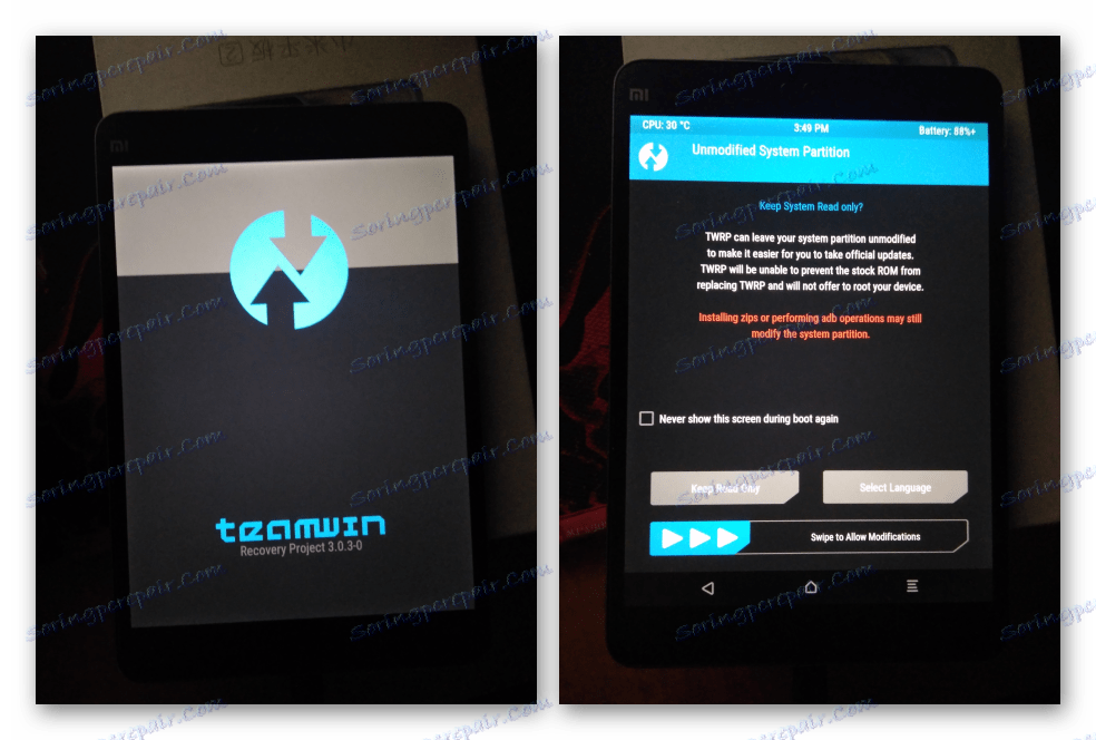 Xiaomi MiPad 2 загрузка модифицированного рекавери TWRP