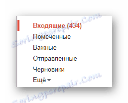 Процес преласка на картицу Пријемно сандуче на званичној веб локацији Гмаил маил сервиса