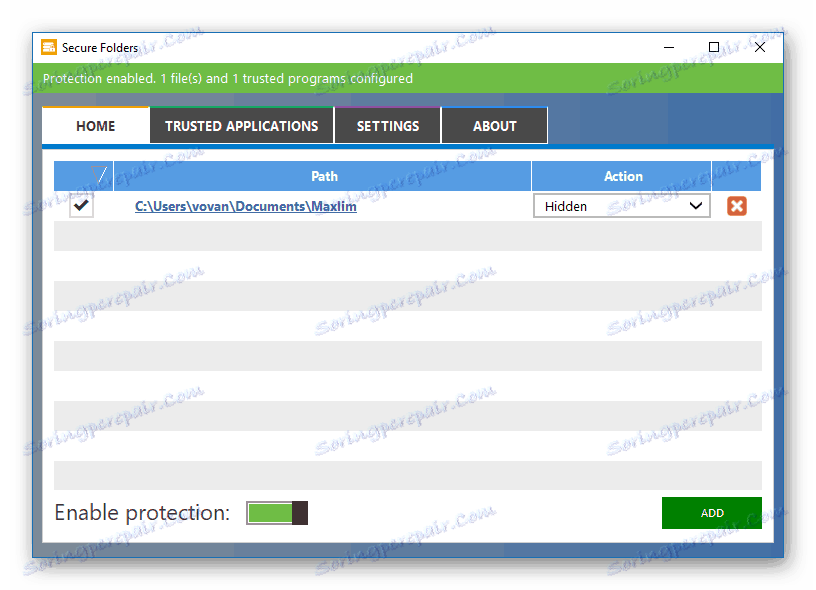 توانایی استفاده از پوشه های امن برنامه برای مخفی کردن پوشه ها در سیستم عامل ویندوز