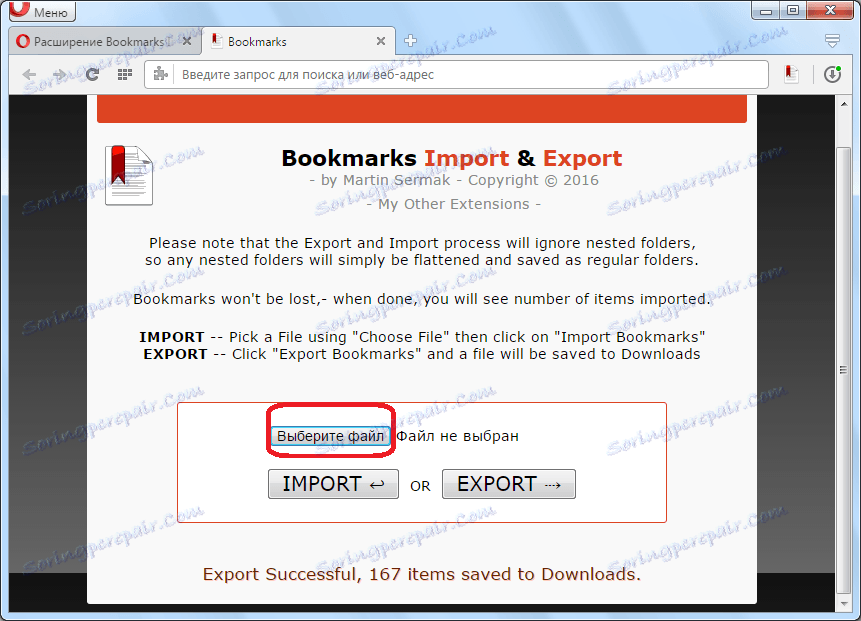 Prepnite na výber súboru záložiek pomocou rozšírenia Záložky Import & Export pre Opera