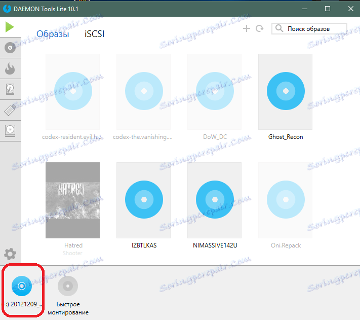 Montowany obraz w DAEMON Tools