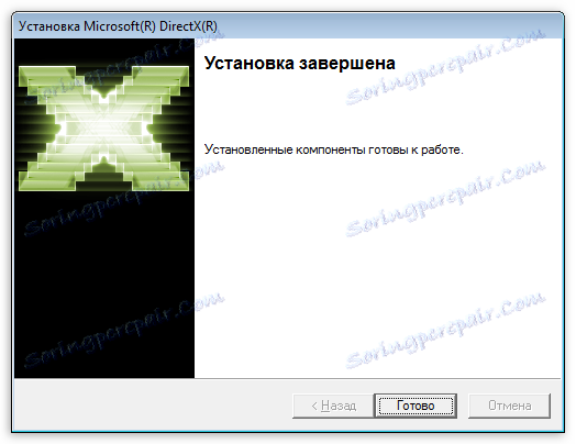 Dokončenie inštalátora webu pre balík DirectX