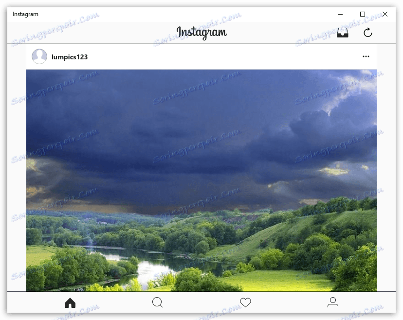 کار برنامه Instagram در رایانه