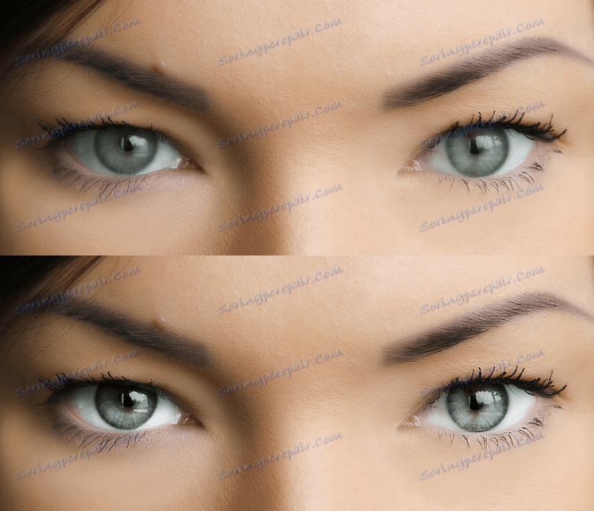 نتيجة العمل على العيون في Photoshop