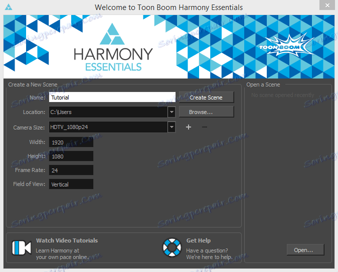 ایجاد صحنه Toon Boom Harmony