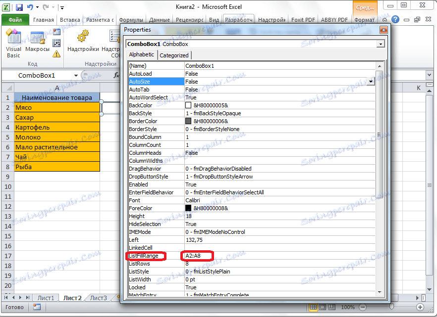 Ovládacie vlastnosti v programe Microsoft Excel
