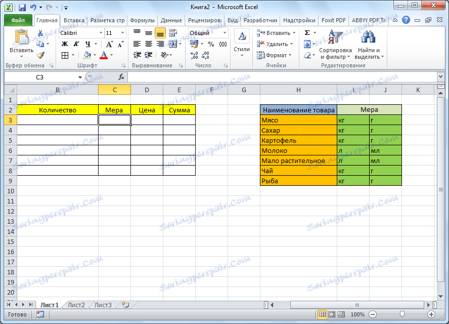Tabuľky v programe Microsoft Excel