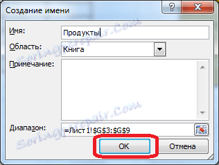 Vytvorenie názvu v programe Microsoft Excel
