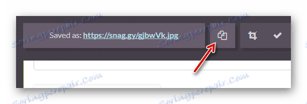 انسخ الرابط إلى لقطة الشاشة النهائية في خدمة Snaggy