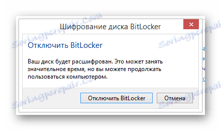 Процесът на деактивиране на BitLocker в контролния панел на операционната система Windows