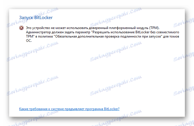 Възникна грешка при опит за активиране на BitLocker в прозореца BitLocker в операционната система Windows