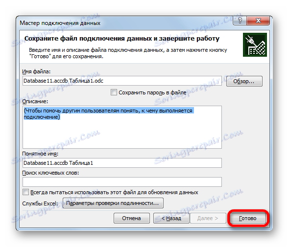 Okno pre ukladanie súboru dátového pripojenia v programe Microsoft Excel