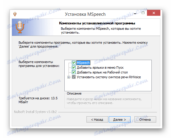 Proces instalace programu MSpeech v operačním systému Windows